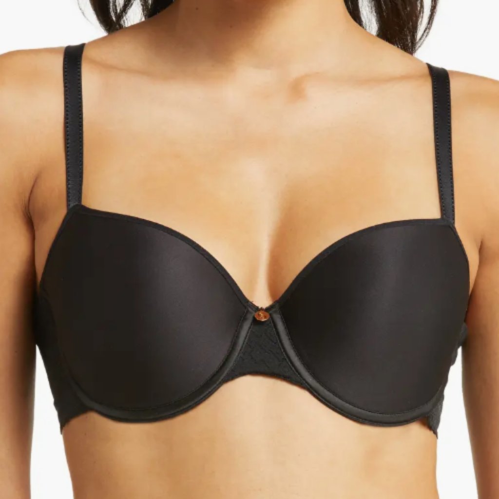 Chantelle Women's Lucie Lace Comfort Demi Memory Foam Bra, Black, 38c